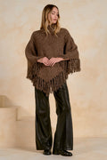 Turtleneck Poncho - Brown