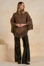 Turtleneck Poncho - Brown