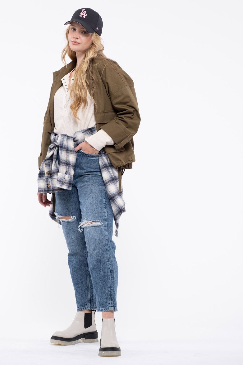 Olive Utility Jacket - Extended Size