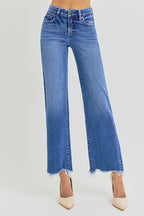 High Rise Ankle Straight Denim - Risen