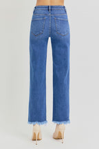 High Rise Ankle Straight Denim - Risen