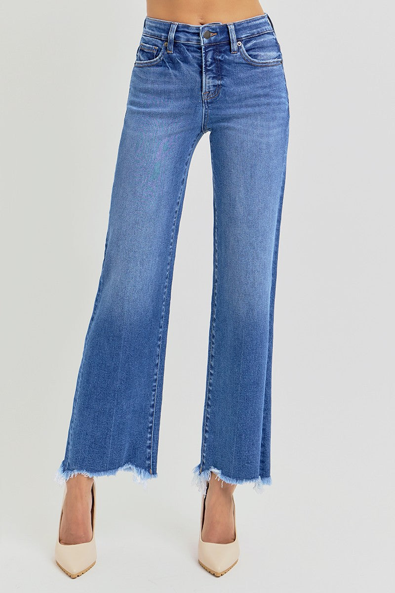 High Rise Ankle Straight Denim - Risen