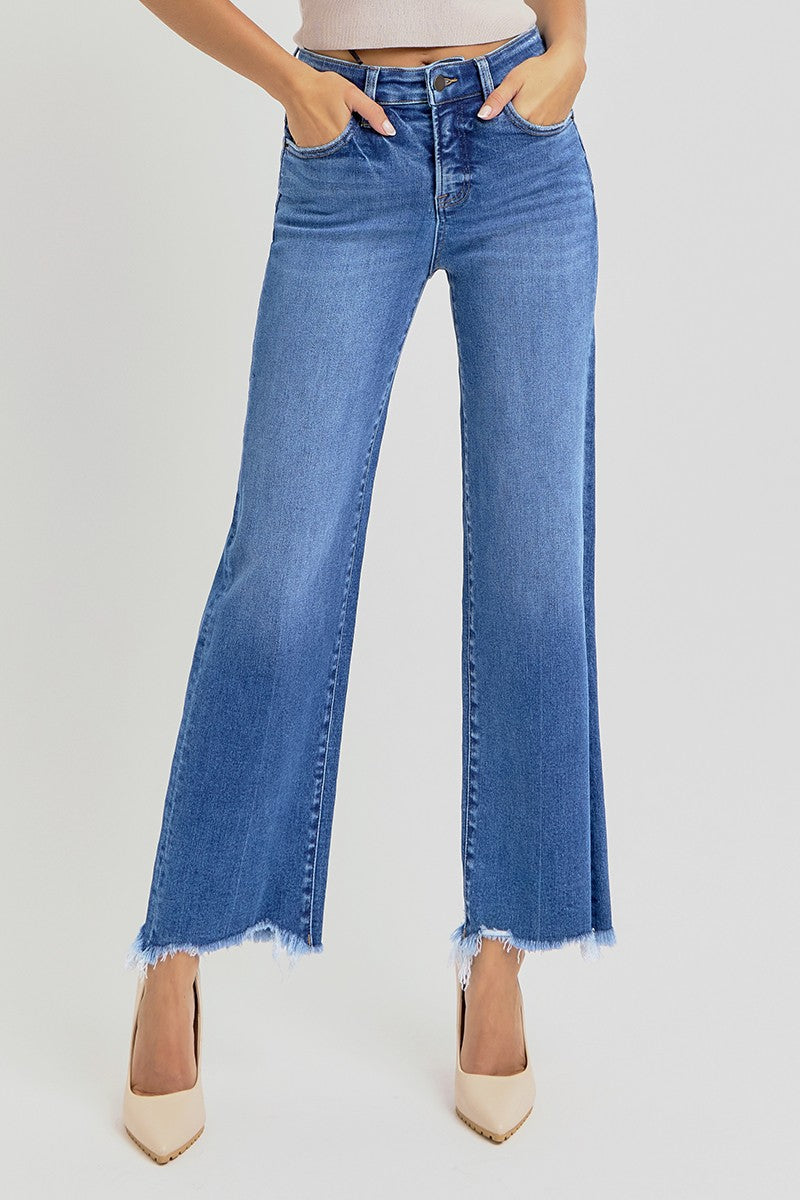 High Rise Ankle Straight Denim - Risen