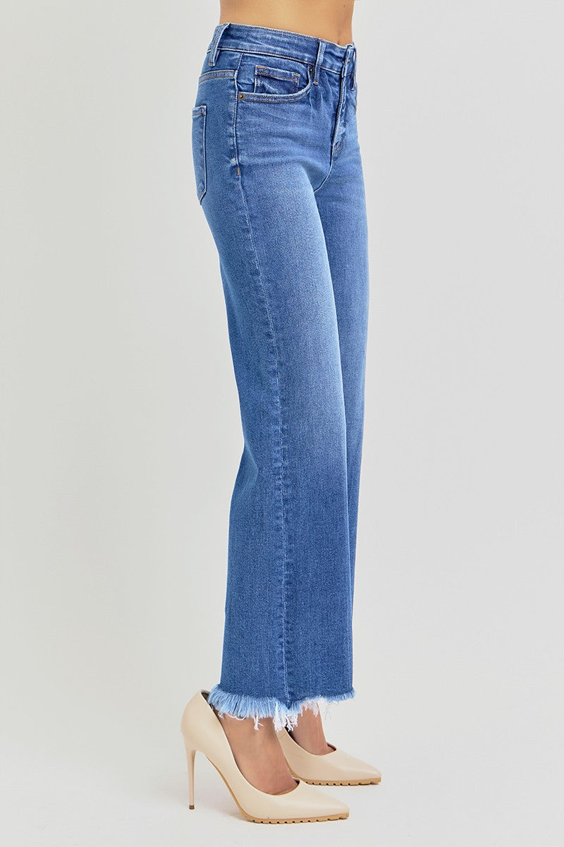 High Rise Ankle Straight Denim - Risen