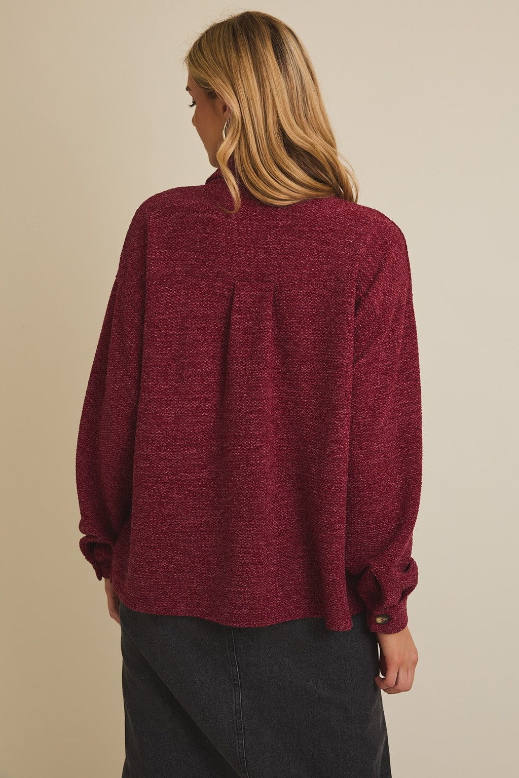 Burgundy Button Up