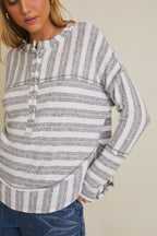 Raw Edge Stripe Top