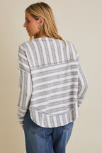 Raw Edge Stripe Top