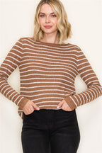 Stripe Camel Top