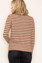 Stripe Camel Top