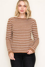 Stripe Camel Top