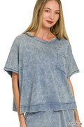 Acid Washed Matching Set - Dusty Blue