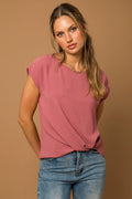 Mulberry Front Knot Top