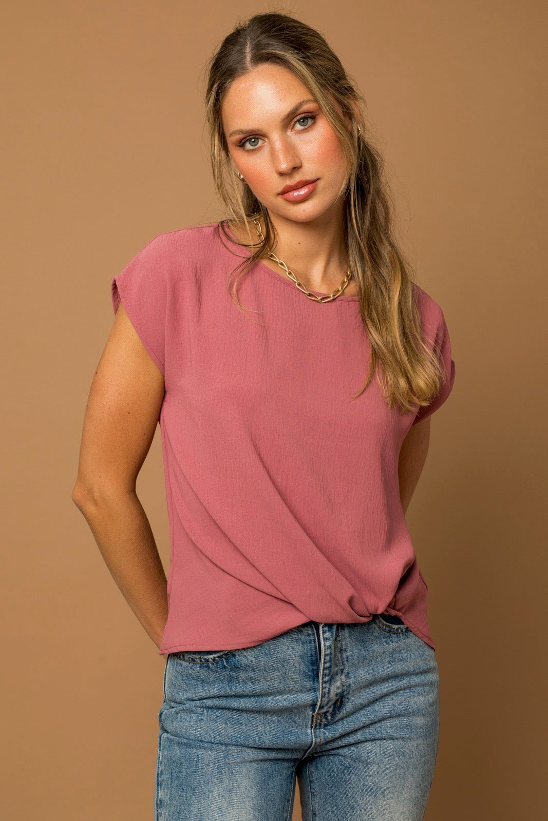 Mulberry Front Knot Top