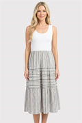 Striped Tank Dress - Black