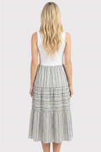 Striped Tank Dress - Black