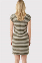 Short Sleeve Tie Waist Dress - Olive