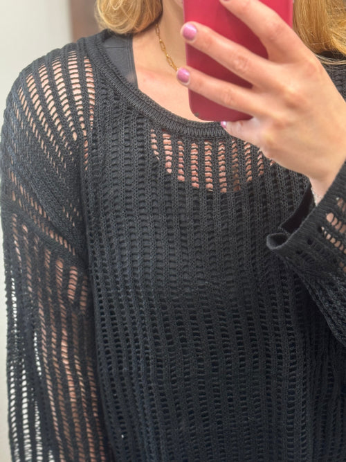 Black Crochet Top