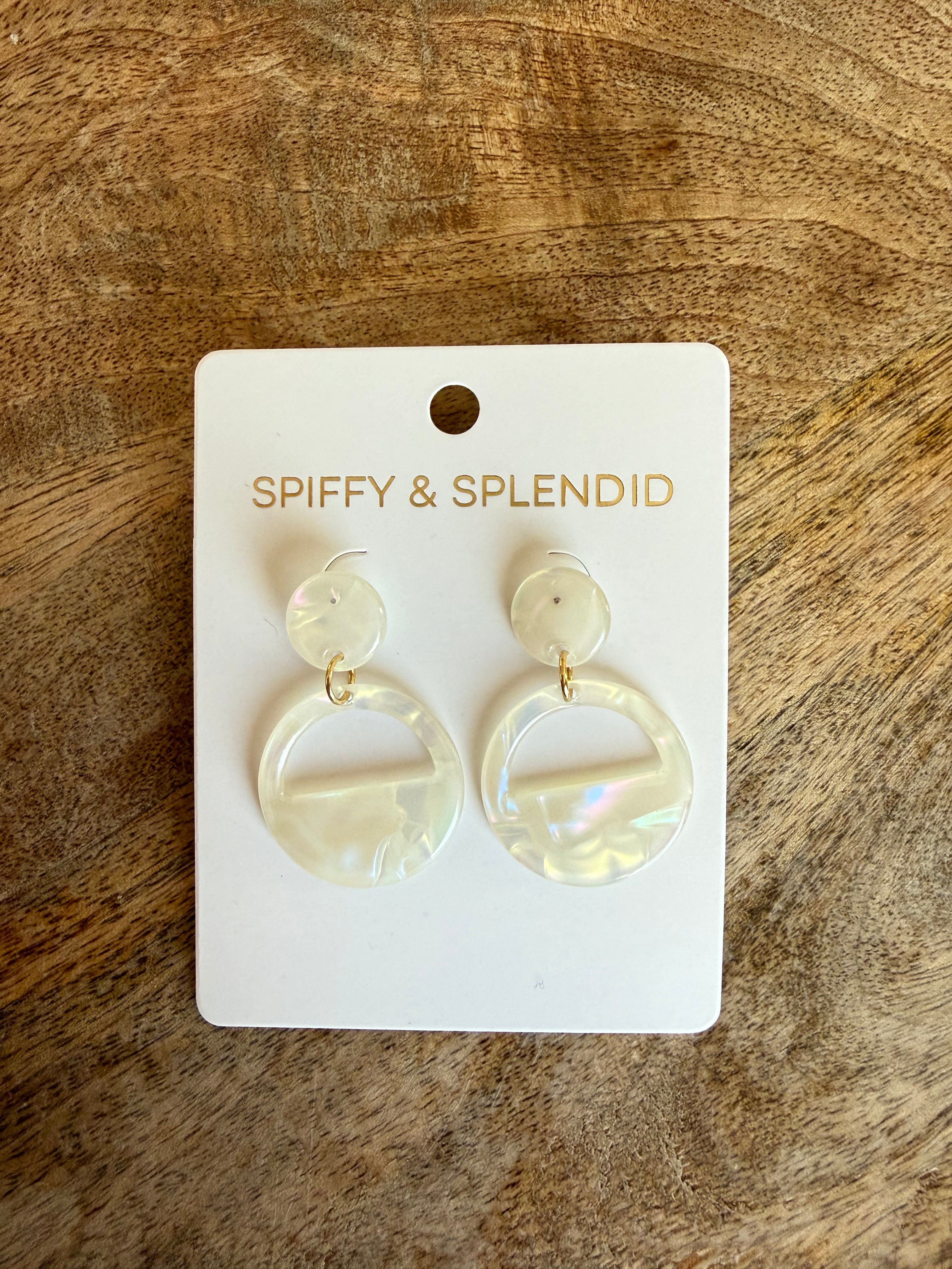 Round Drop Earring - Opal