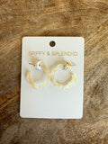 Mini Scallop Hoop Earring - Ivory