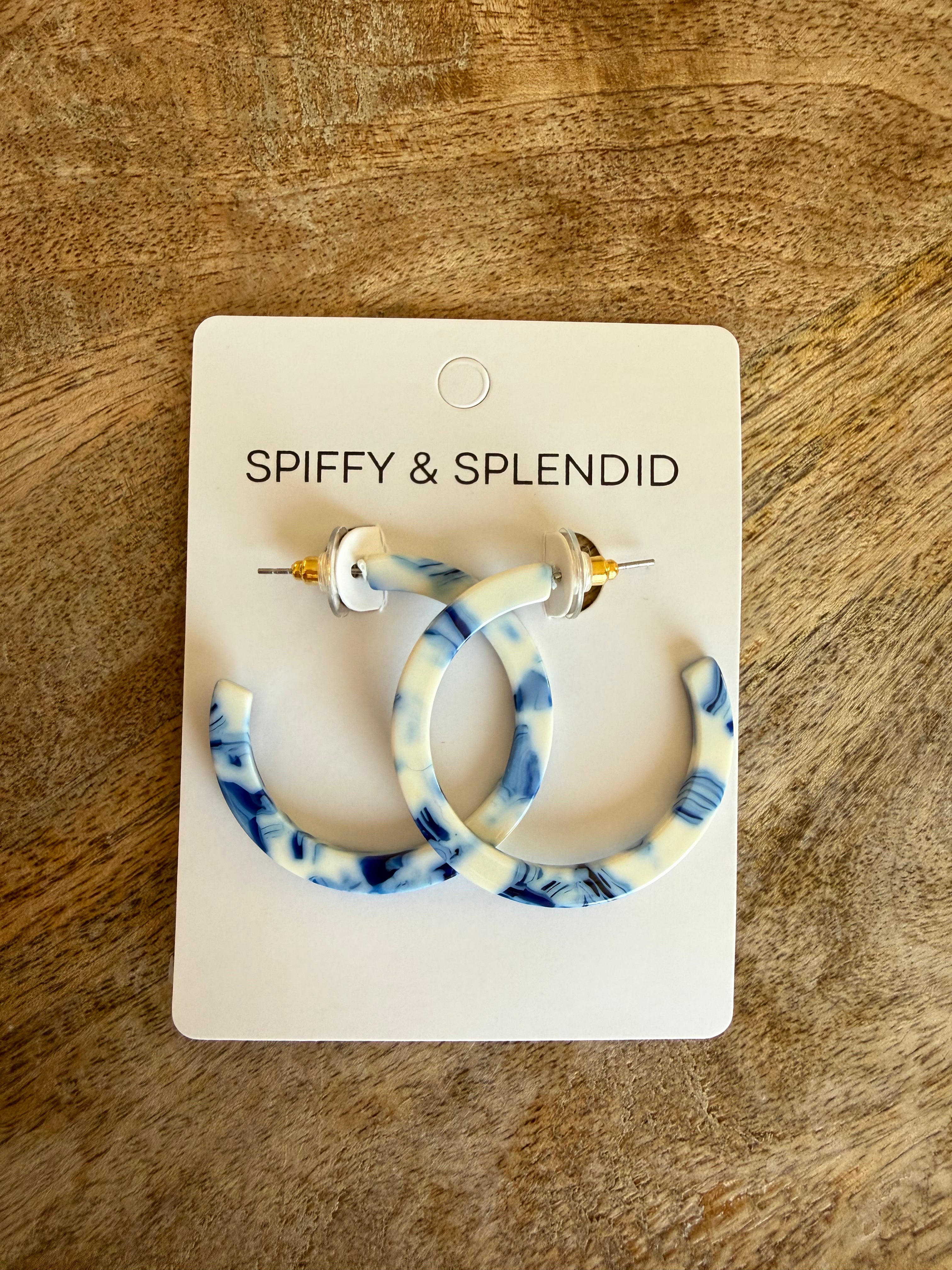 Medium Hoop Earring - Greek Blue