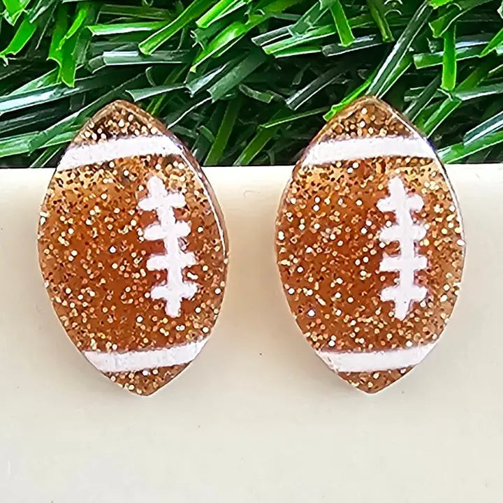 Glitter Football Earring
