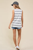 Striped Tank - Gray