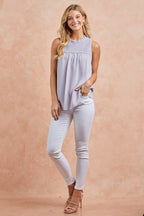 Ruffle Neck Blouse - Lavender