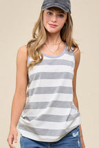 Striped Tank - Gray
