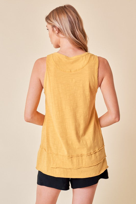 Scoop Neck Tank - Mustard