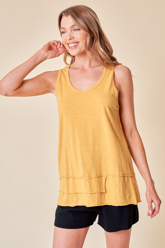 Scoop Neck Tank - Mustard