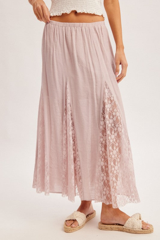 Lace Maxi Skirt - Dusty Lilac