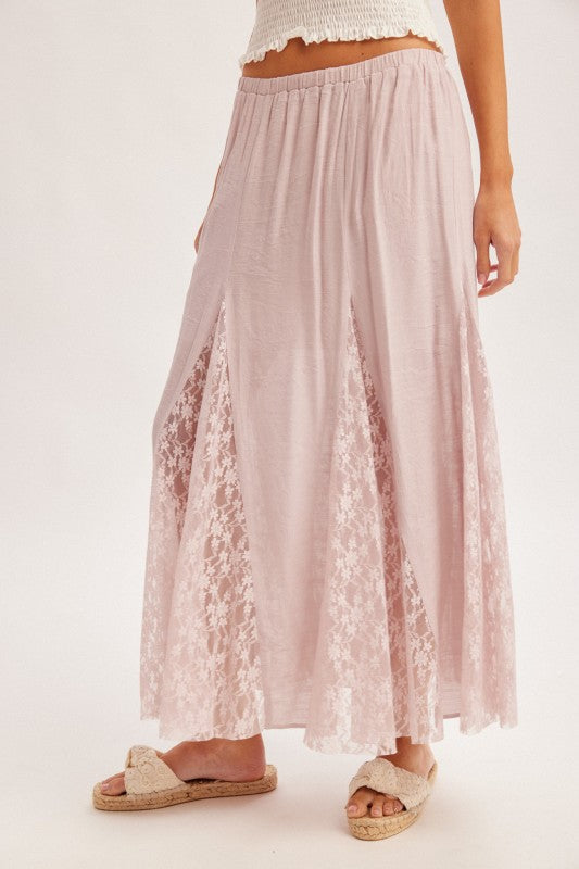 Lace Maxi Skirt - Dusty Lilac