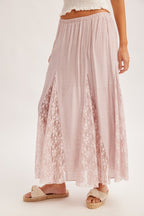 Lace Maxi Skirt - Dusty Lilac