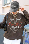 Country Roads Crewneck - Brown