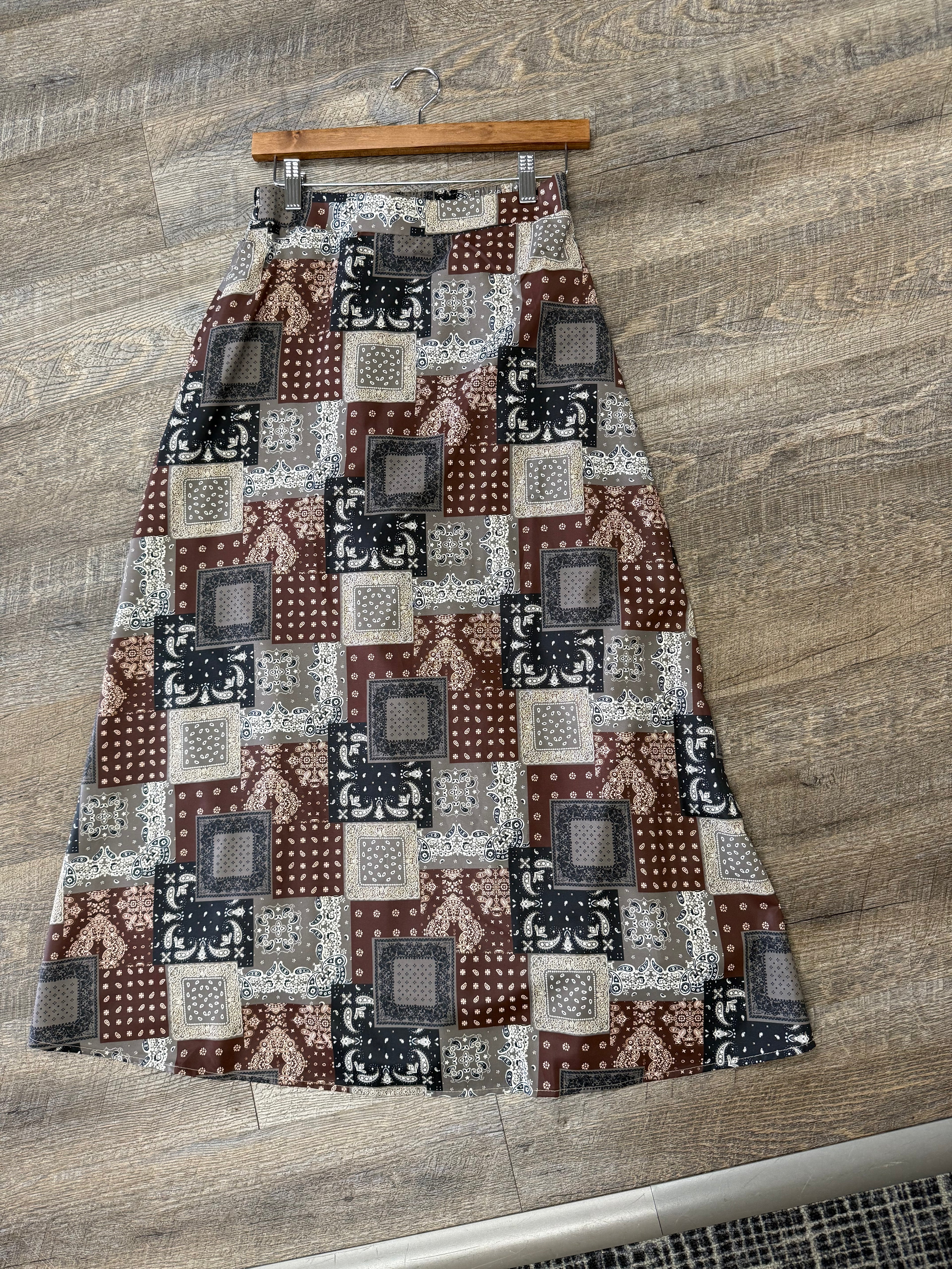 Bandana Patchwork Maxi Skirt