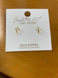 Mini Cross Earrings - Gold