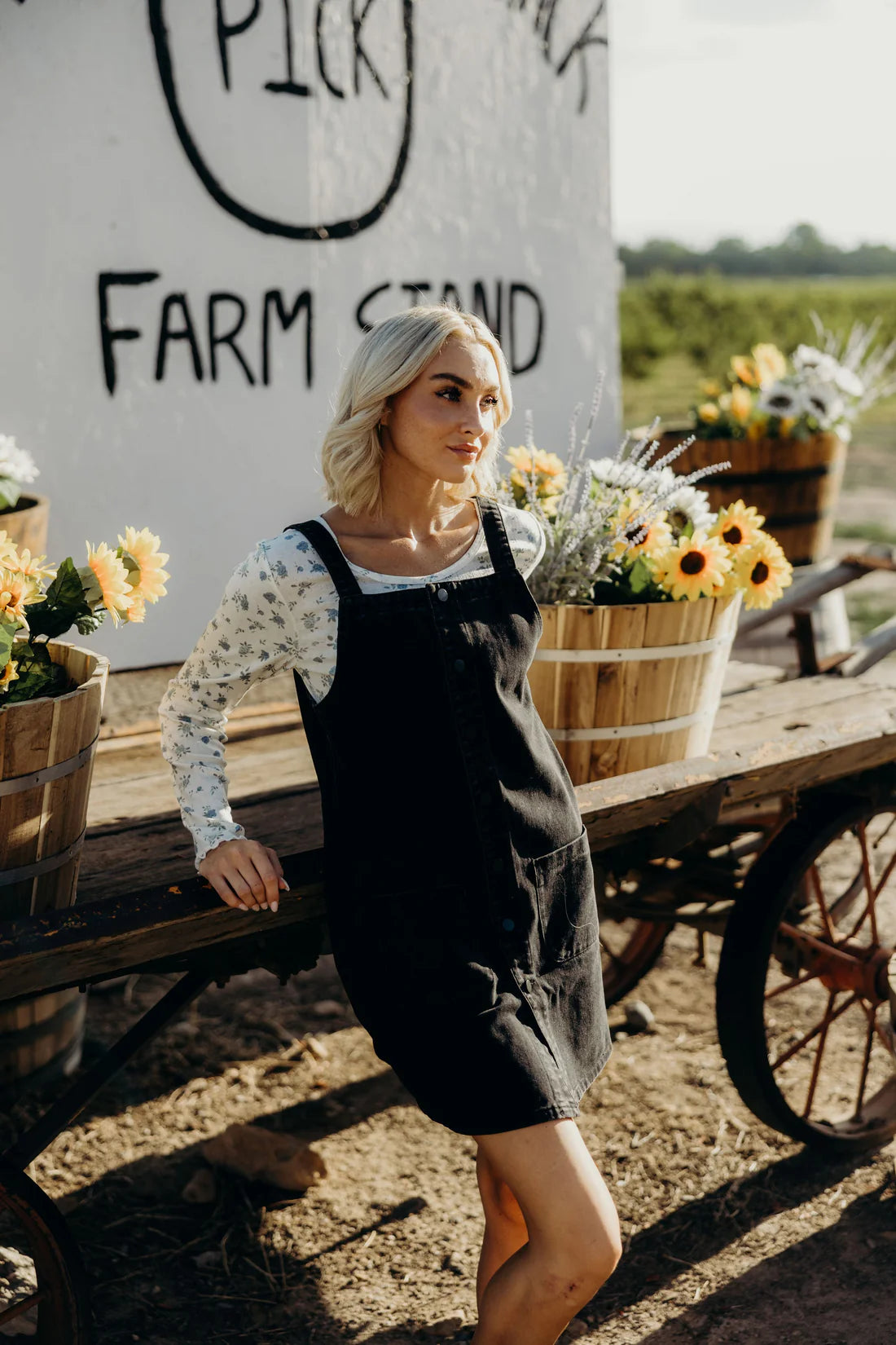 Long Sleeve Ribbed Tee - Blue Floral