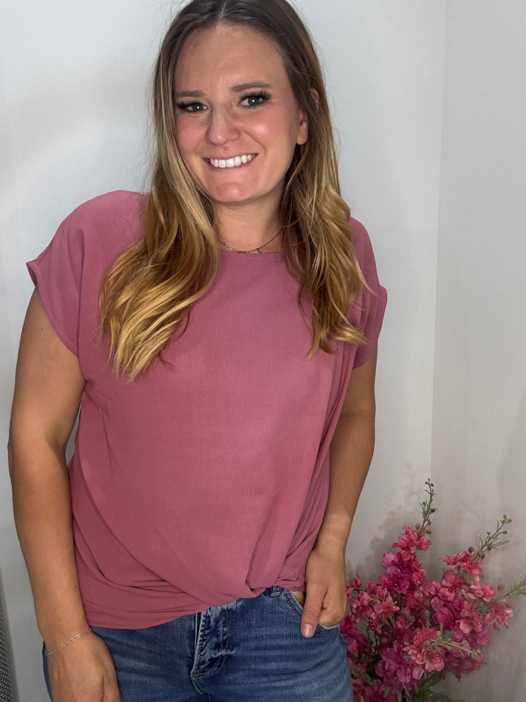 Mulberry Front Knot Top