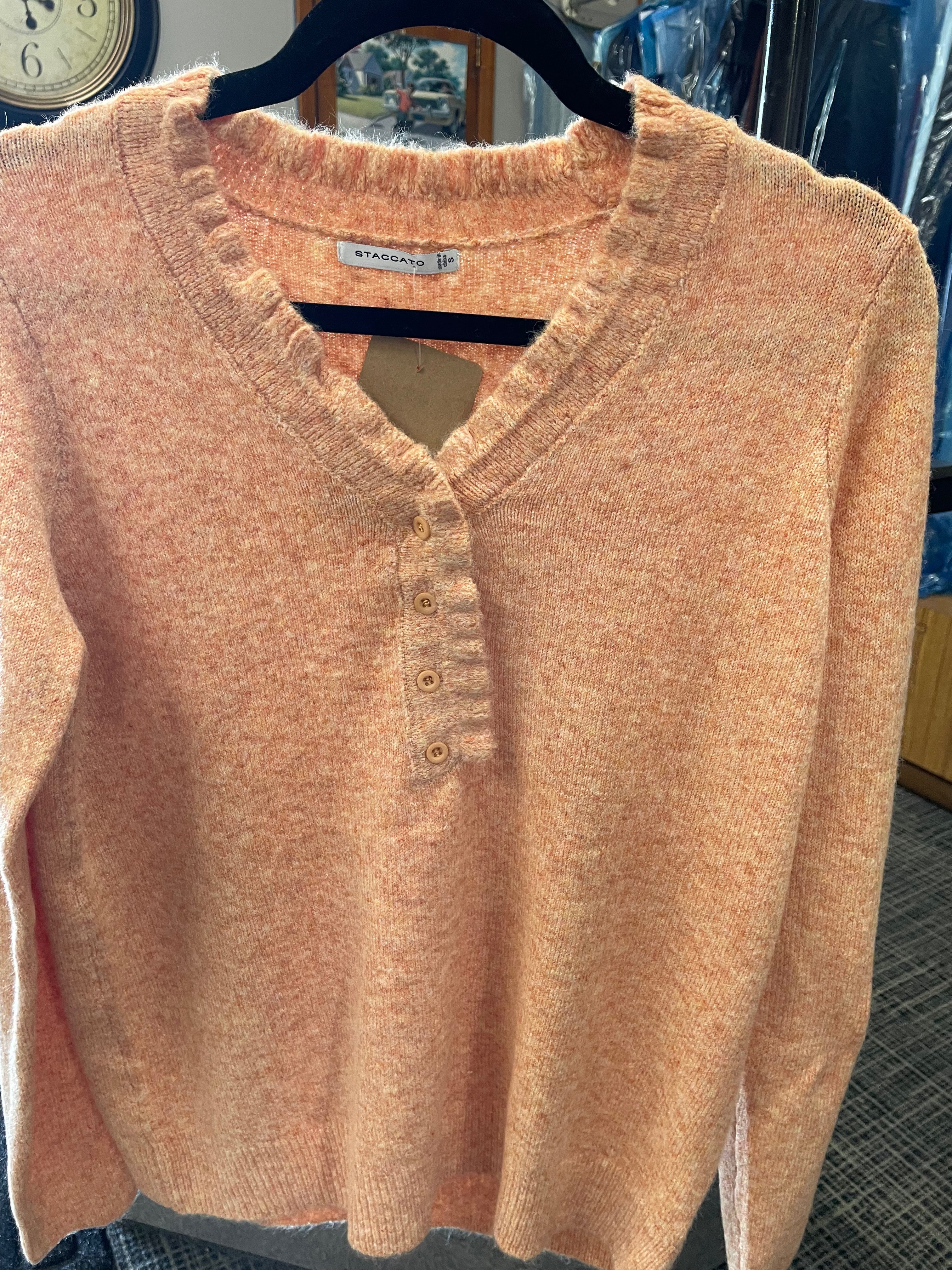 Ruffle Sweater - Light Orange