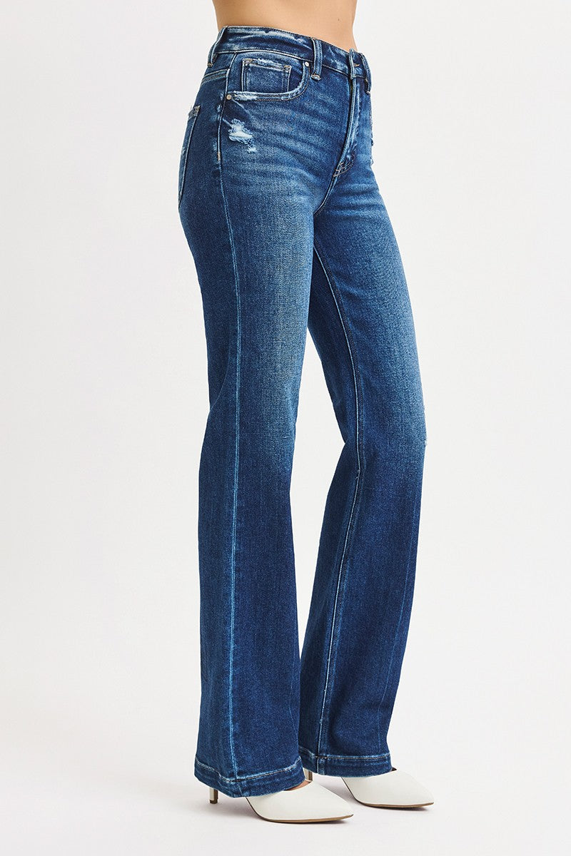 Risen Straight Leg Jeans - Dark Wash