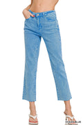 Cropped Straight Leg Jean - Ocean Blue