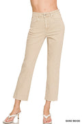 Cropped Straight Leg Jean - Sand Beige