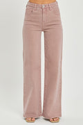 Risen Wide Legged Jeans - Mauve - Extended Size