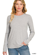 Basic Long Sleeve Tee - Grey