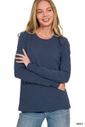 Basic Long Sleeve Tee - Navy