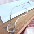 Waterproof Herringbone Necklace - Silver