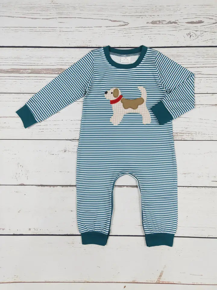 PJ Sleeper - Blue Stripes/Dog