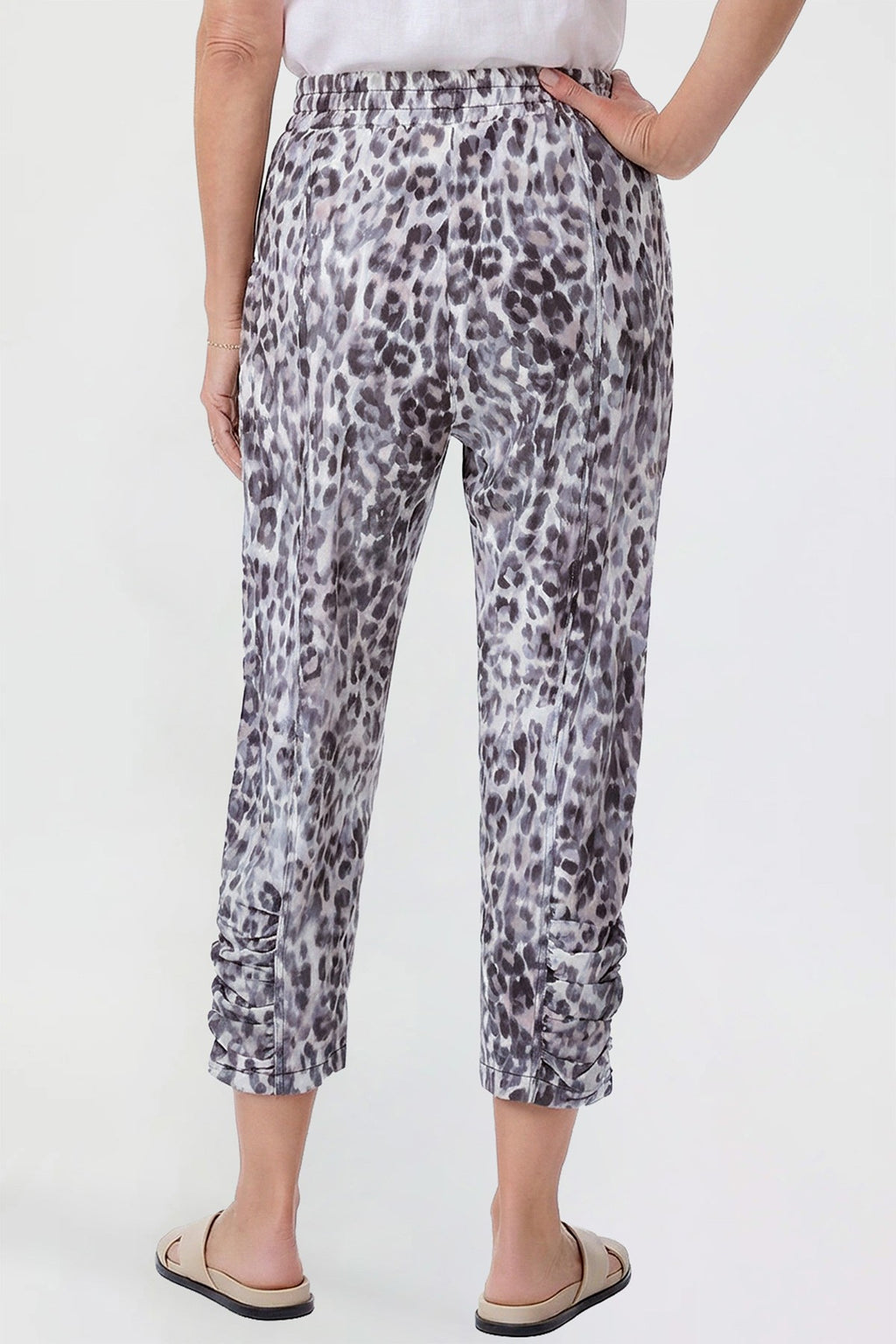 Ruched Ankle Capri Pant - Cheetah