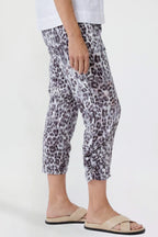 Ruched Ankle Capri Pant - Cheetah