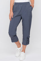 Ruched Ankle Capri Pant - Graphite
